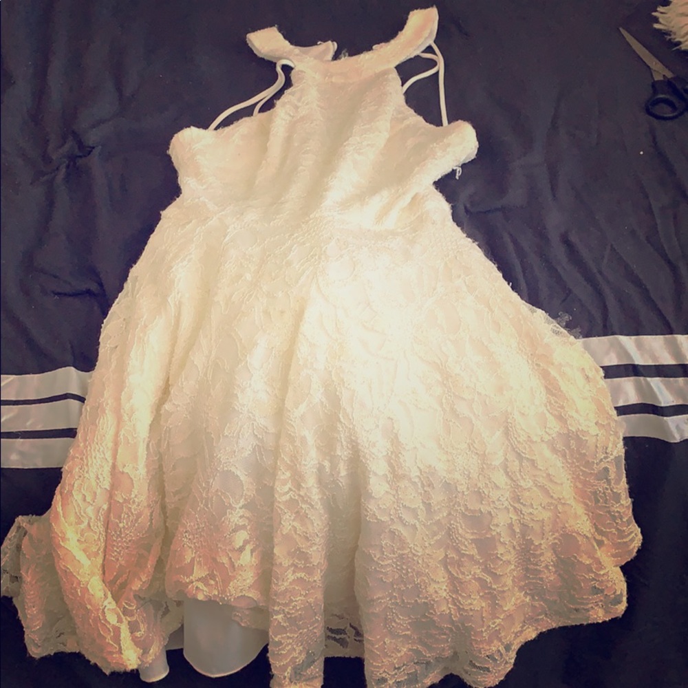 A cream white dress